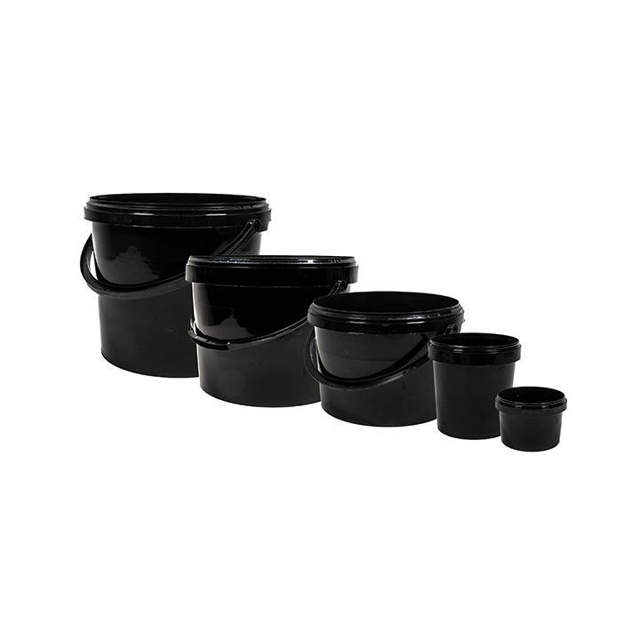 GAD - Vaso plástico negro para pintura con tapa
