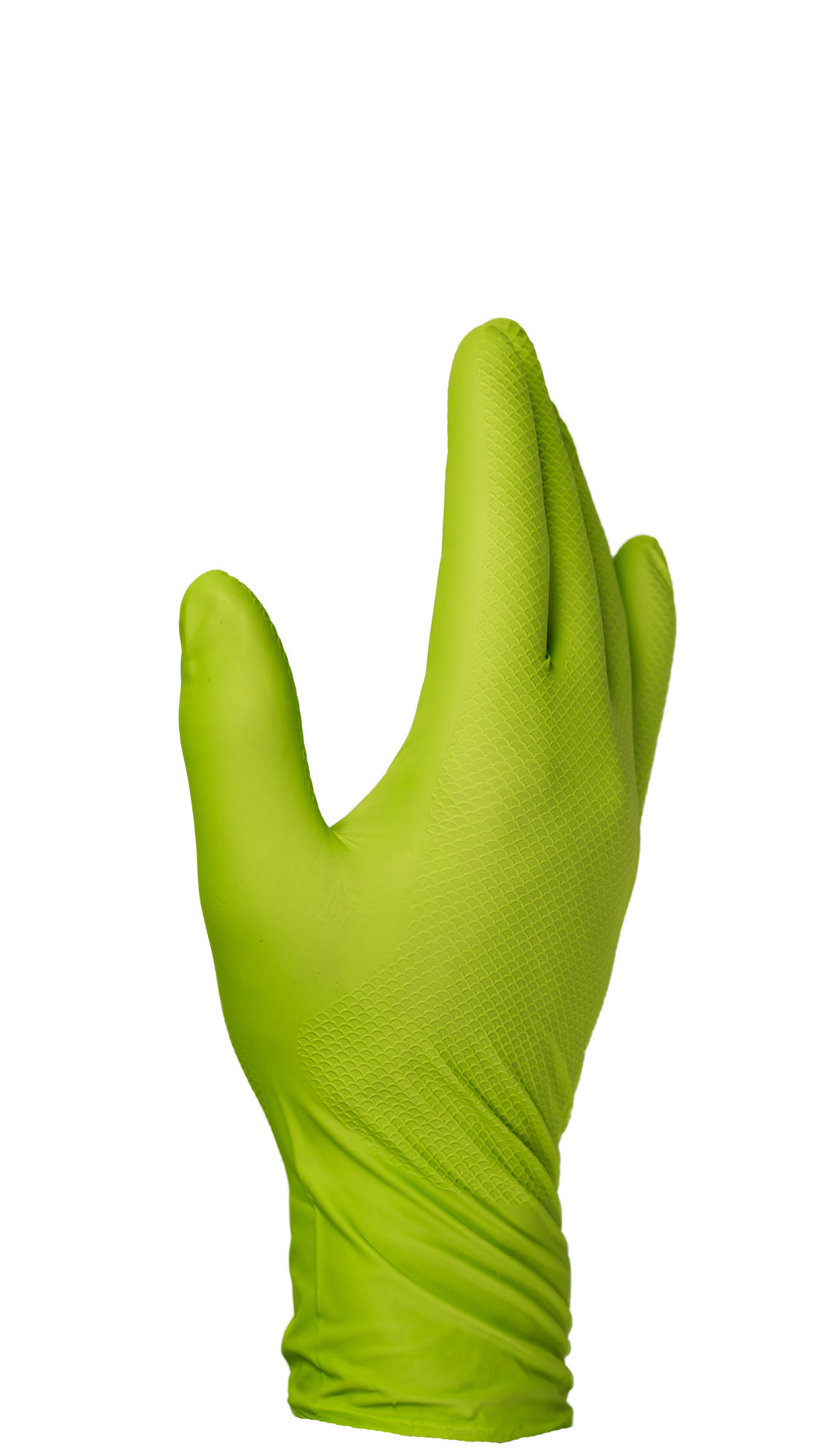 GLG - Super grip nitrile disposable gloves lime green - 50p.