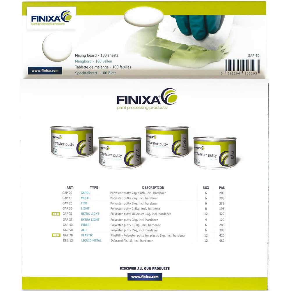 GAP 60 - Hojas para mezclar masilla 100 hojas