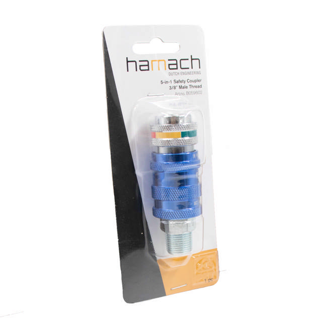 Acoplador de seguridad 5 en 1 con rosca macho de 3/8”