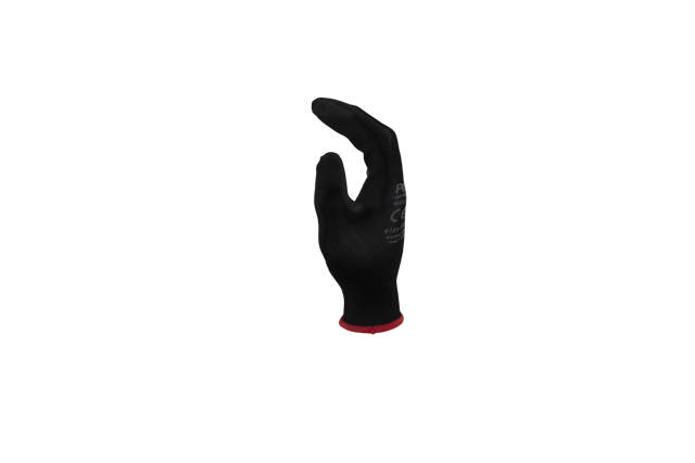 GLL 07B - Gants pour montage PU noir - S 12 paires