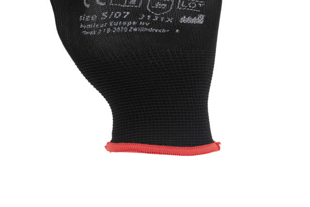 GLL 07B - Gants pour montage PU noir - S 12 paires